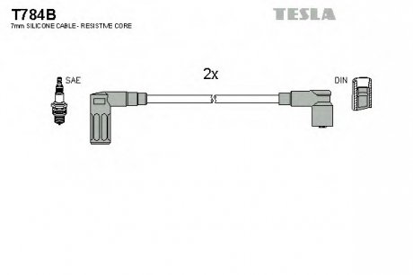 T784B TESLA Комплект проводов зажигания